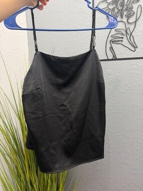 H&M Black Pencil Slip Skirt with Adjustable Straps